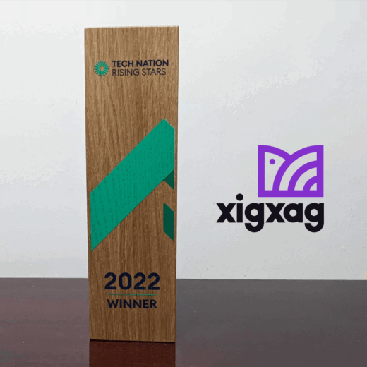 xigxag Tech Nation Rising Stars winner xigxag trophy