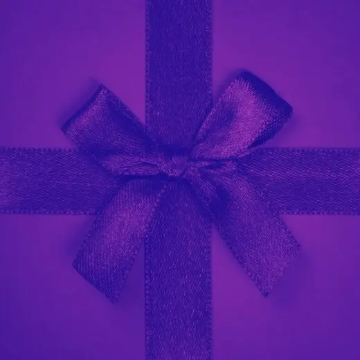 purple gift bow and ribbon