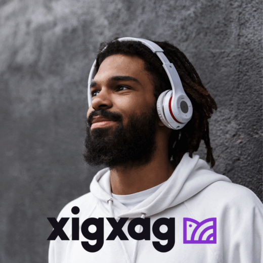 person listening to headphones