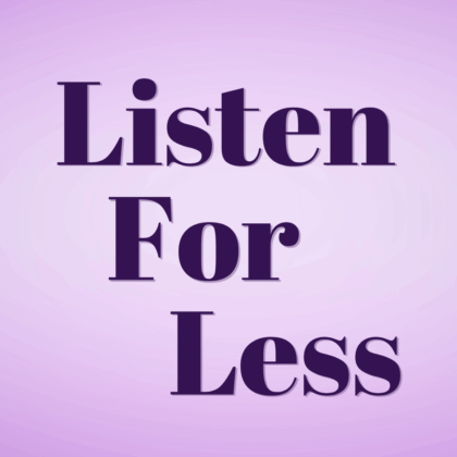 xigxag Listen for Less logo in dark purple text on a light purple background