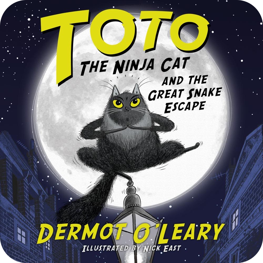 Toto the Ninja Cat and the Great Snake Escape audiobook by Dermot O'Leary, illustrated by Nick East (read by Dermot O'Leary) on xigxag
