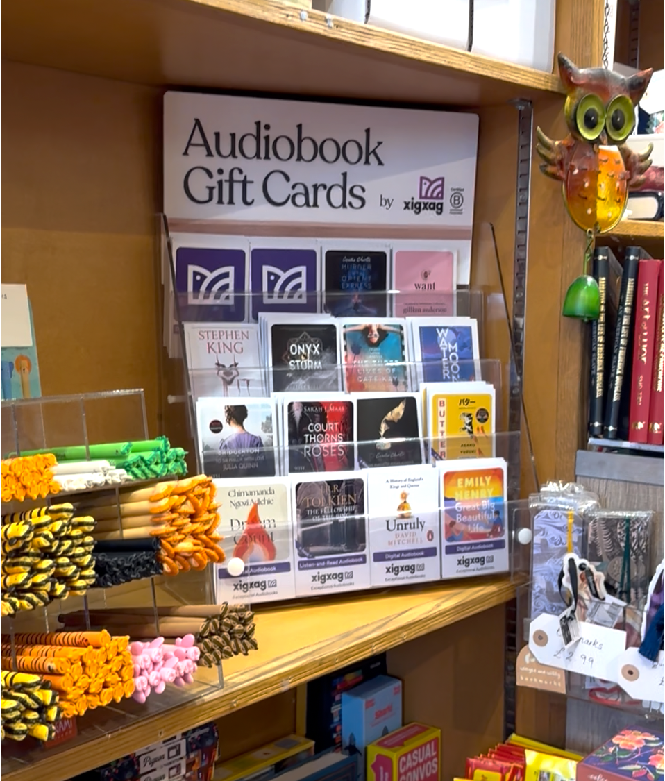 xigxag Audiobook gift card display example